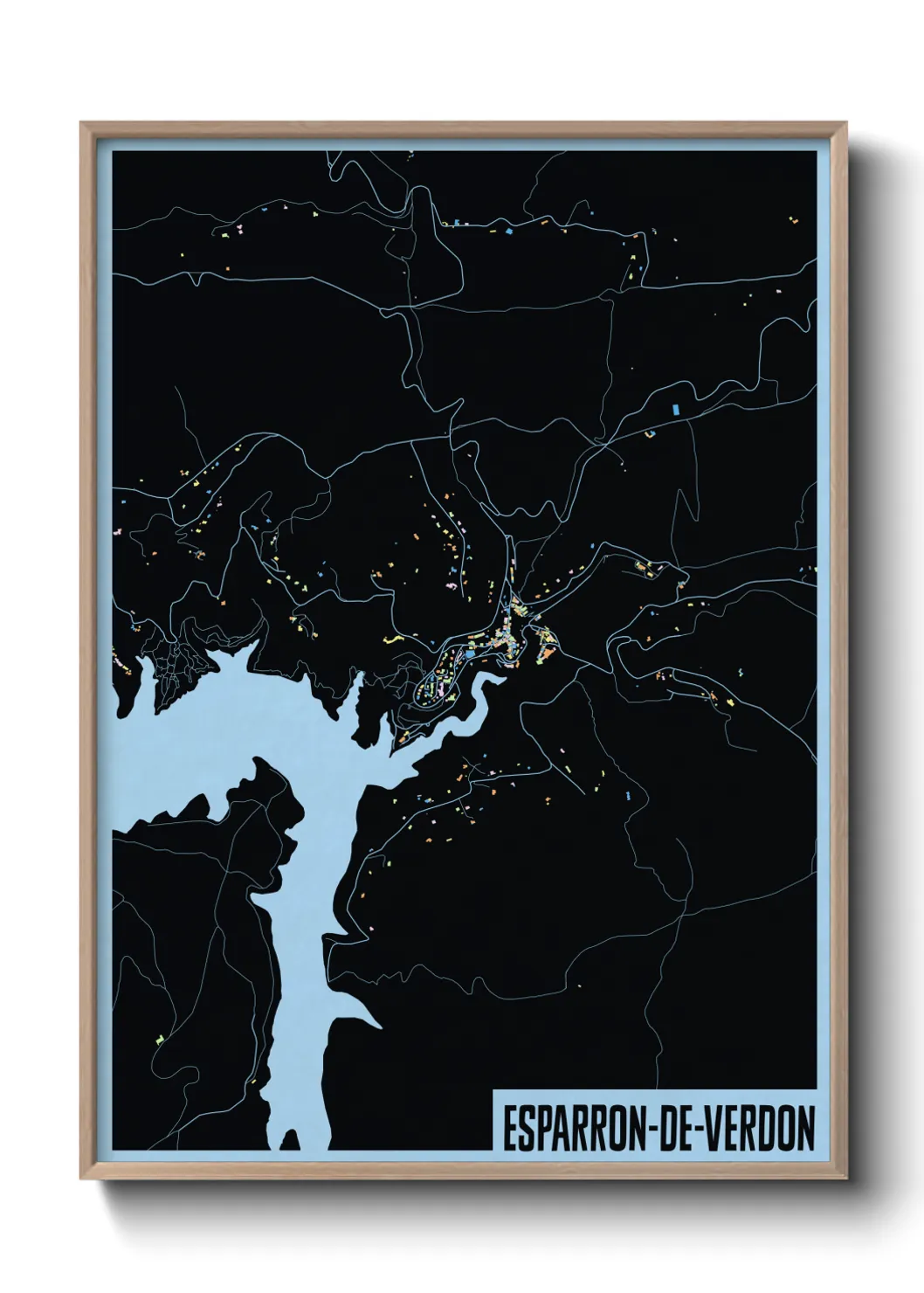 Une affiche de carte sur Esparron-de-Verdon