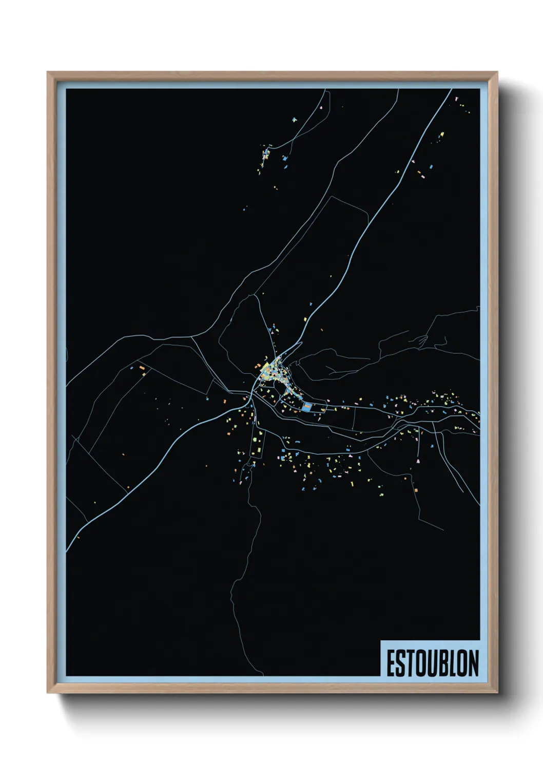 Une affiche de carte sur Estoublon