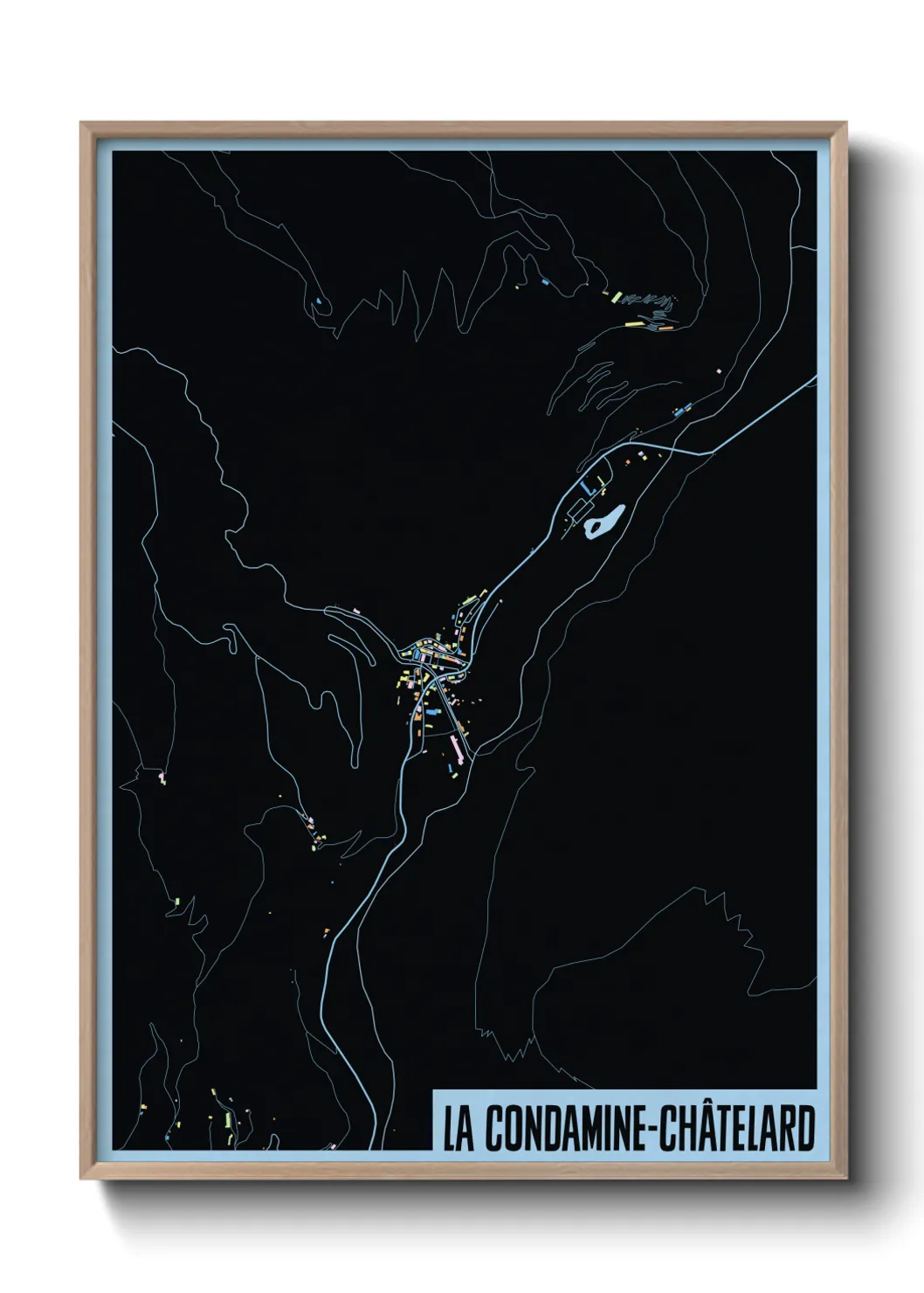 Une affiche de carte sur La Condamine-Châtelard