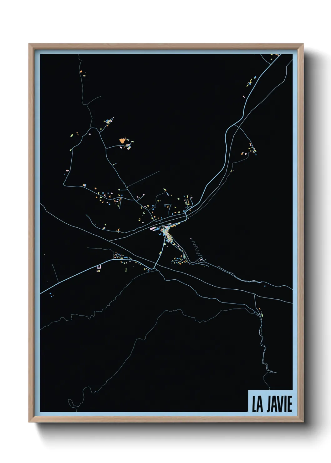 Une affiche de carte sur La Javie