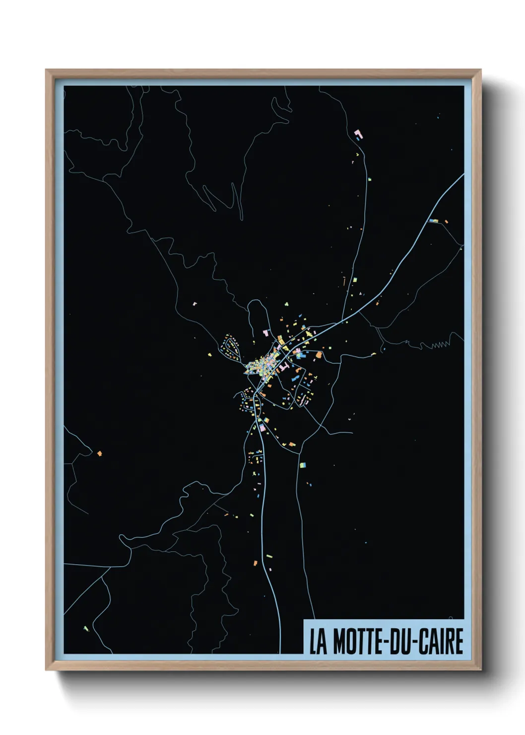 Une affiche de carte sur La Motte-du-Caire