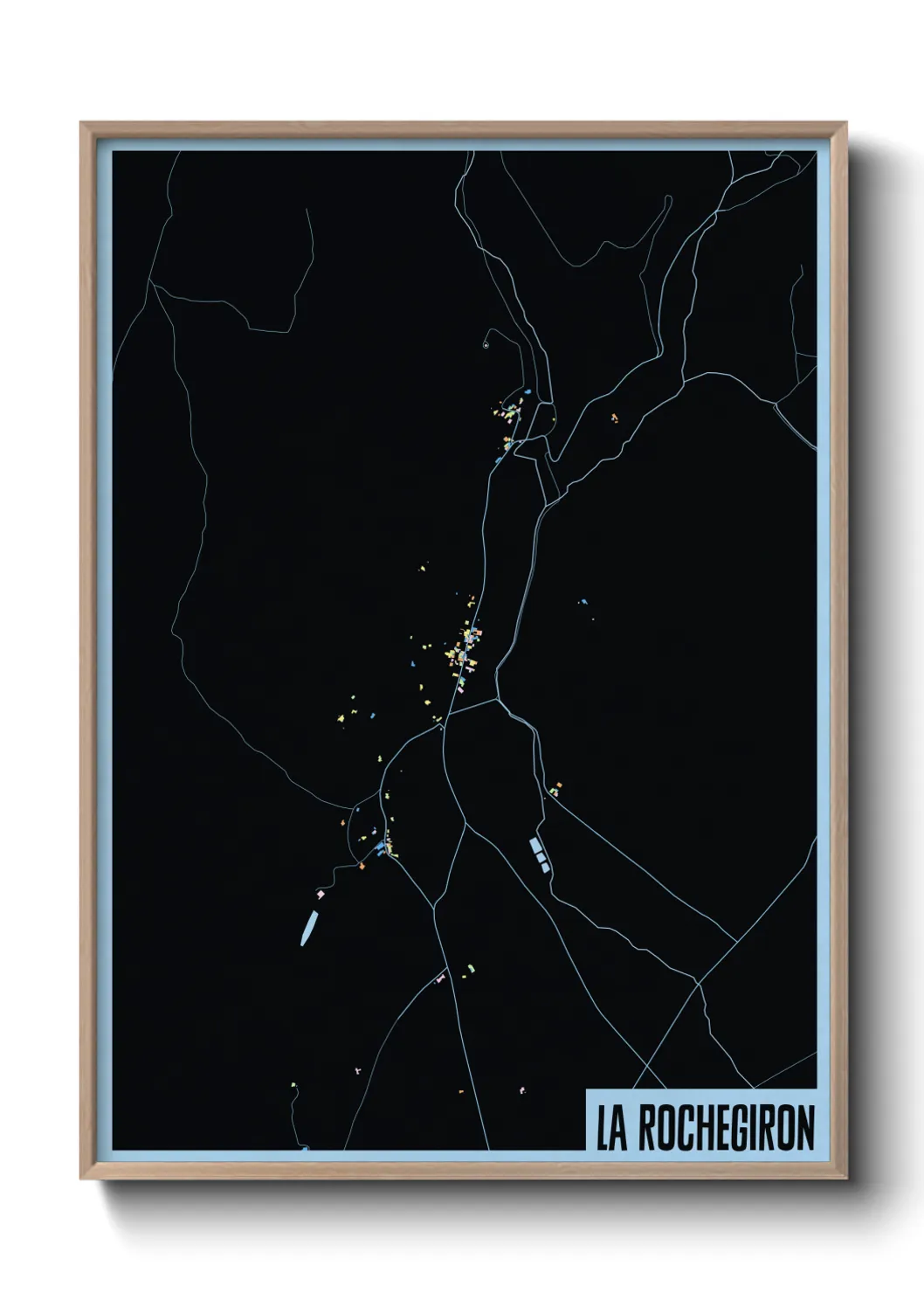 Une affiche de carte sur La Rochegiron