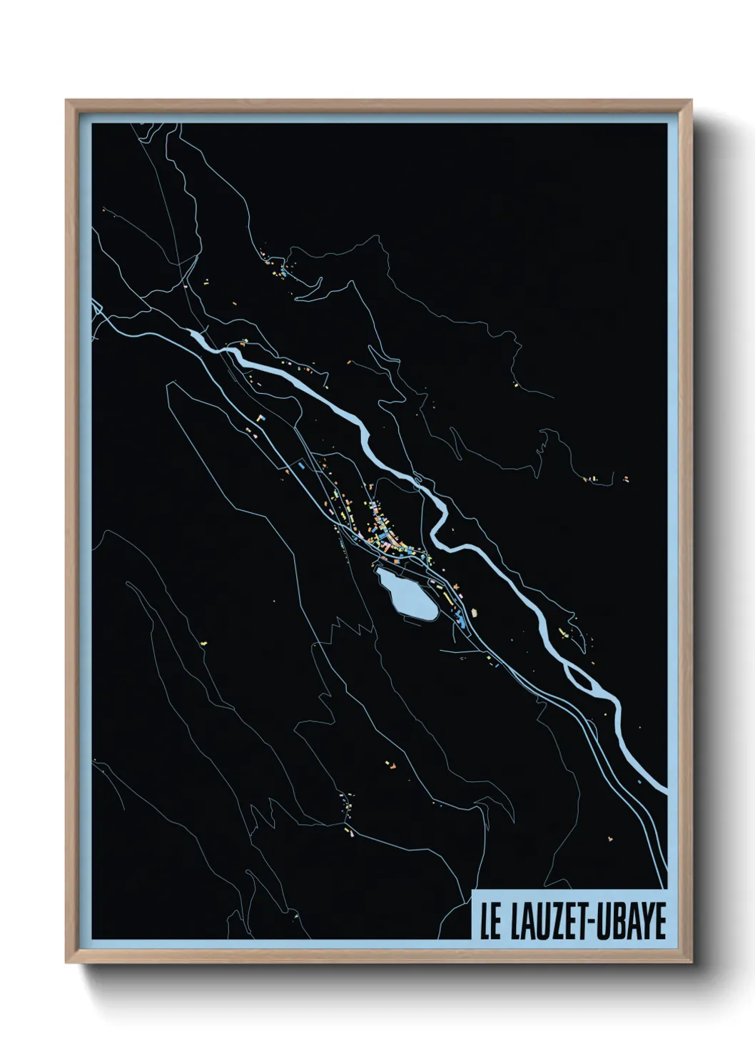 Une affiche de carte sur Le Lauzet-Ubaye