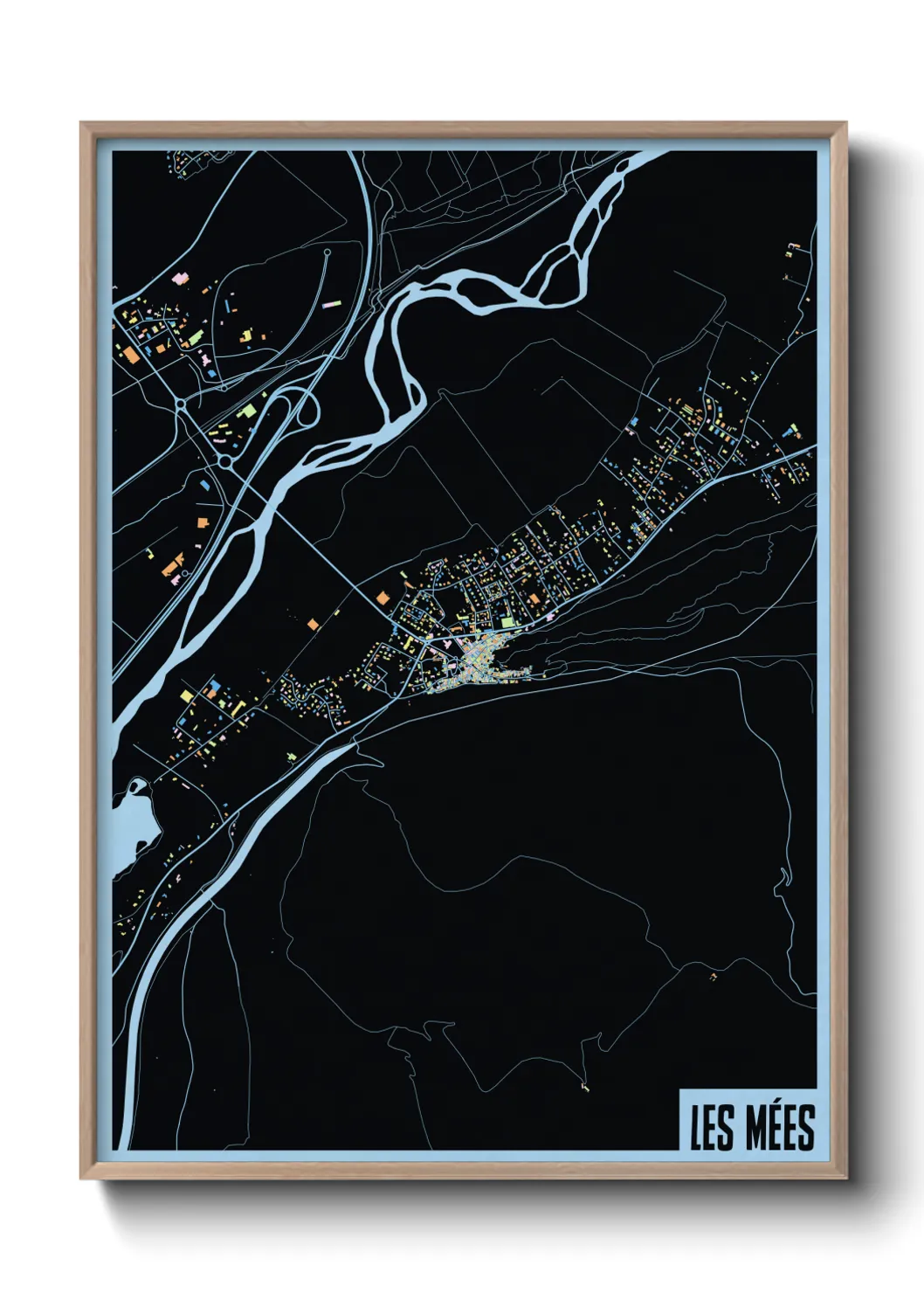 Une affiche de carte sur Les Mées