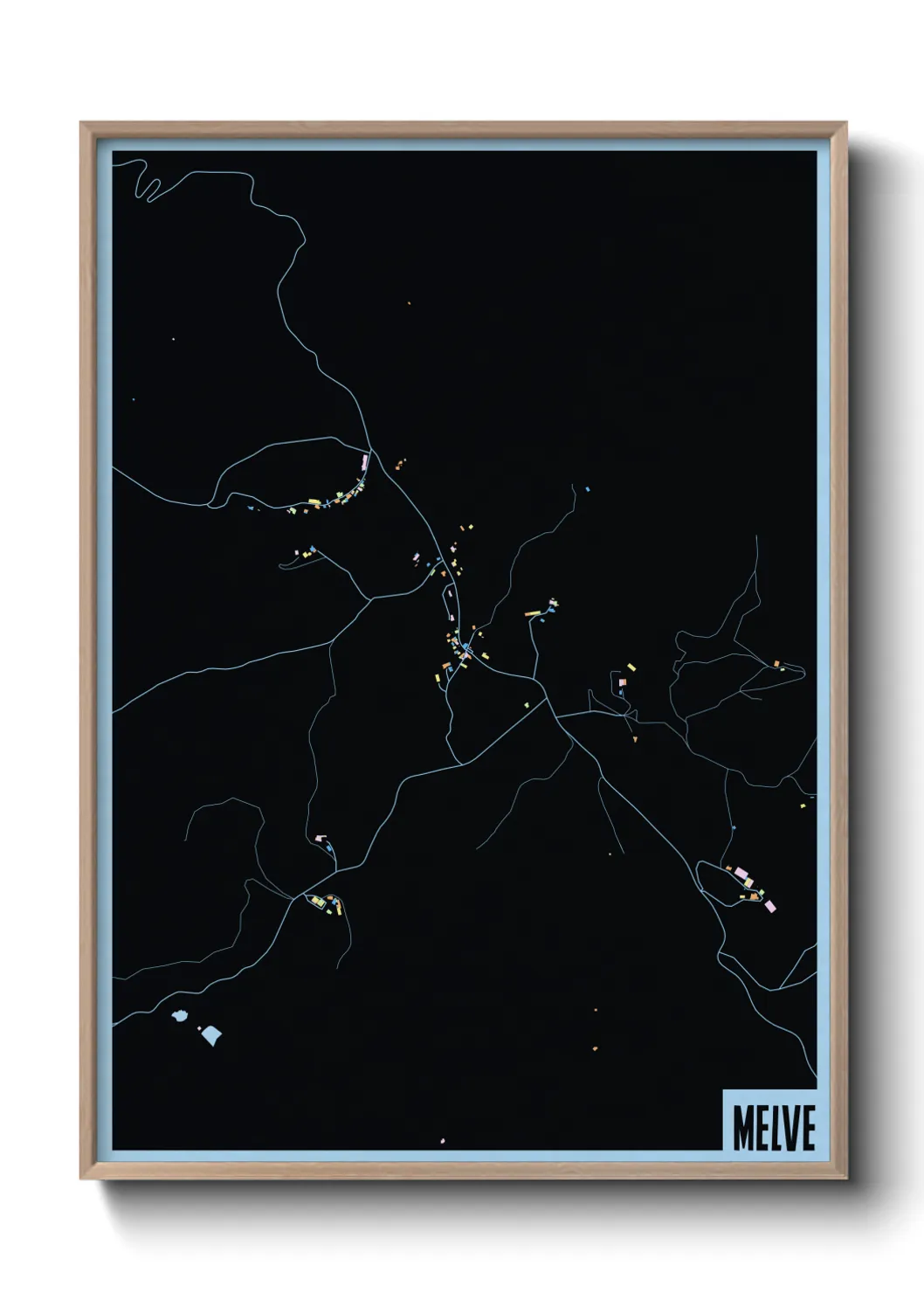 Une affiche de carte sur Melve