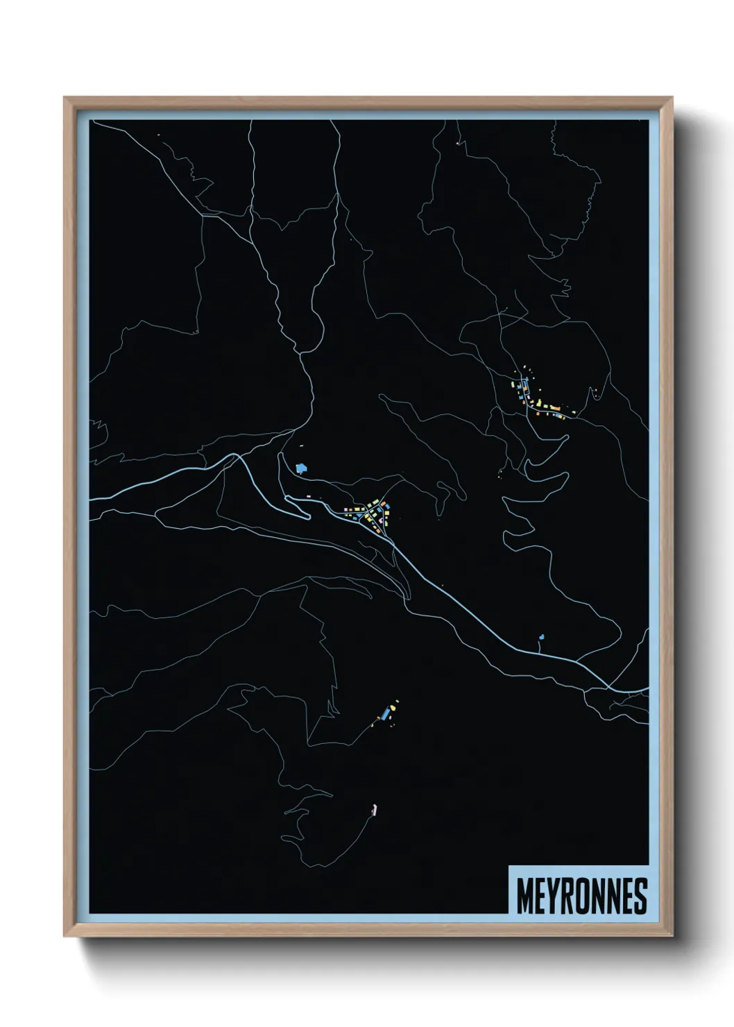 Une affiche de carte sur Meyronnes