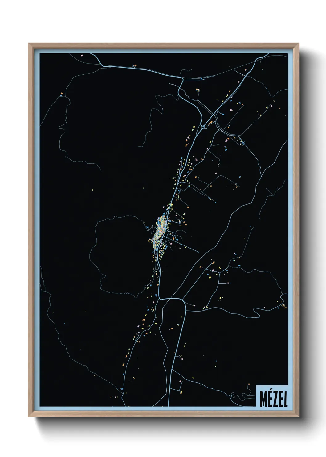 Une affiche de carte sur Mézel