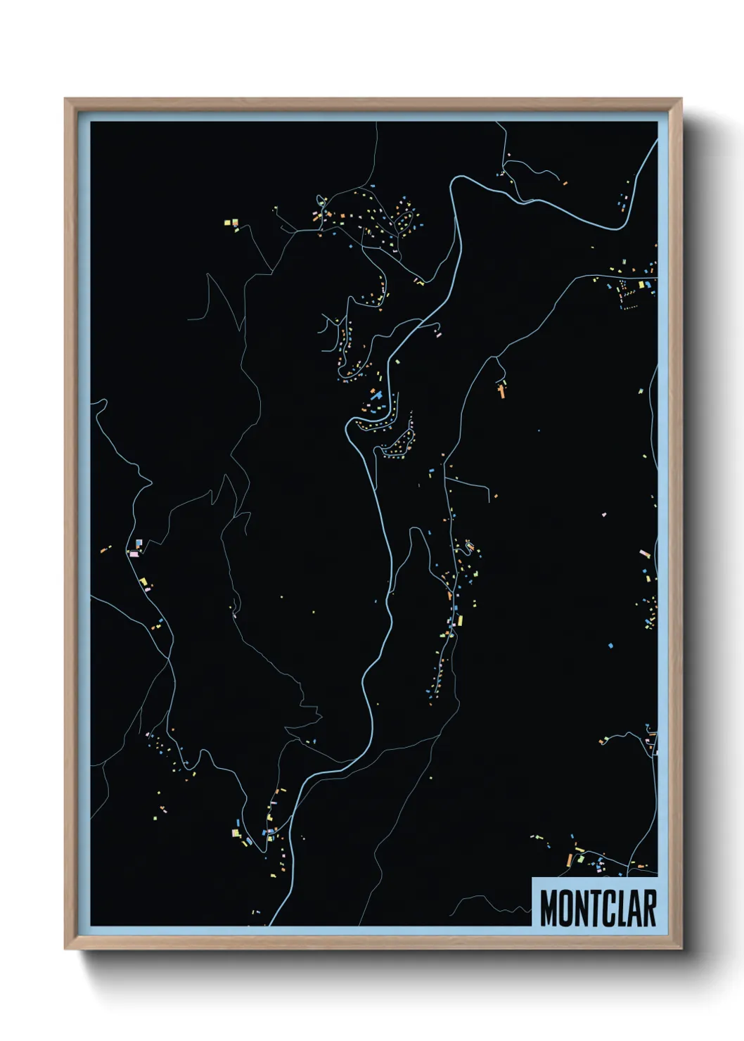 Une affiche de carte sur Montclar