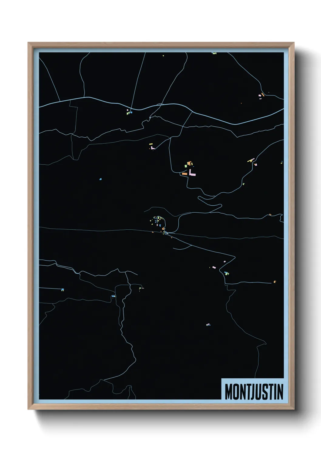 Une affiche de carte sur Montjustin