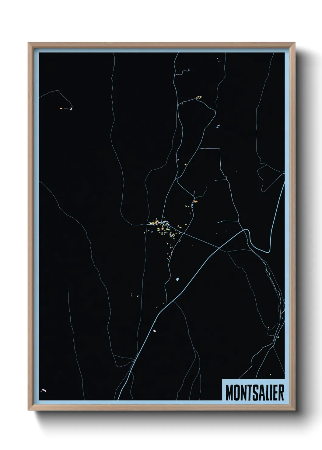 Une affiche de carte sur Montsalier