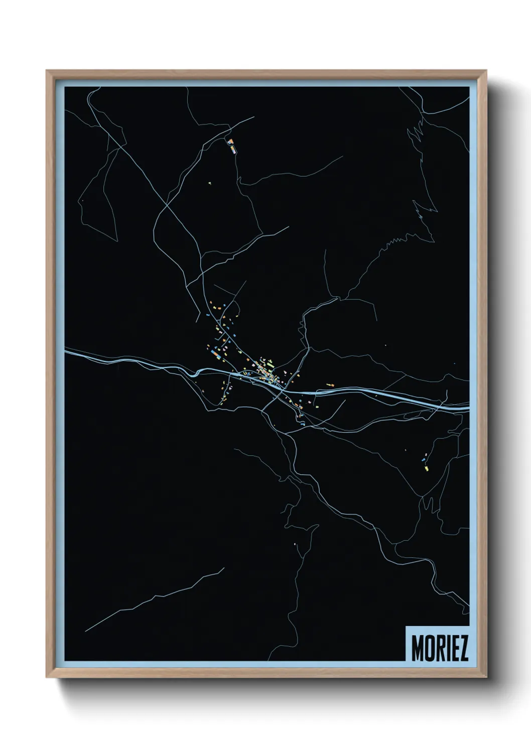 Une affiche de carte sur Moriez