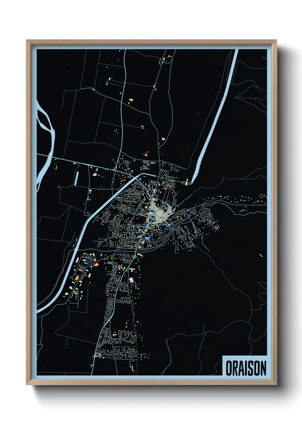 Une affiche de carte sur Oraison