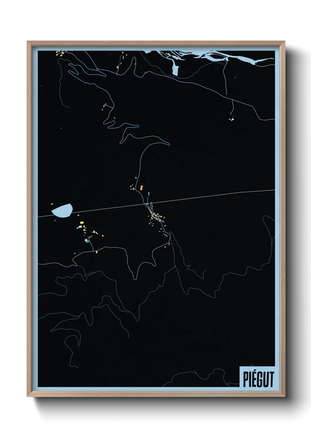 Une affiche de carte sur Piégut