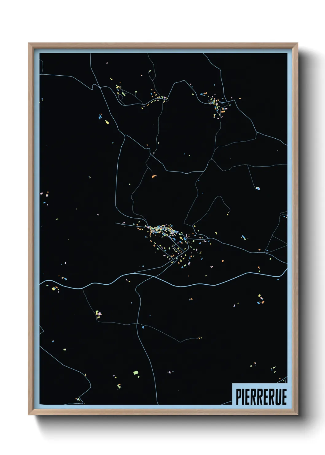 Une affiche de carte sur Pierrerue