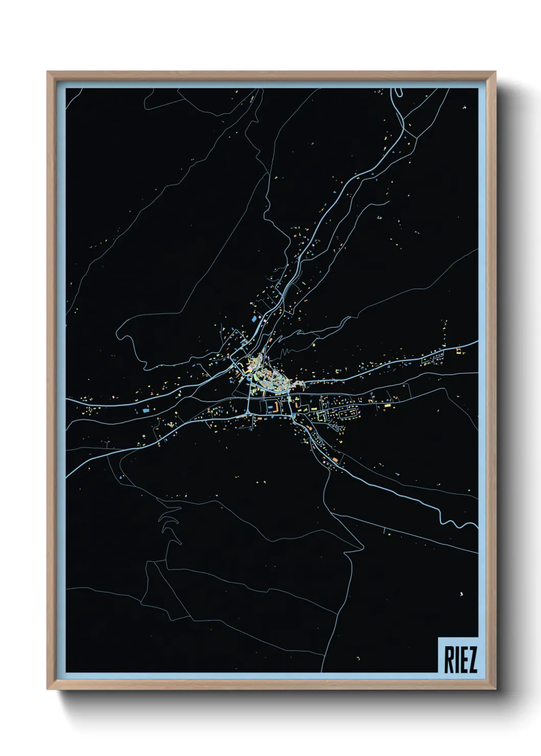 Une affiche de carte sur Riez