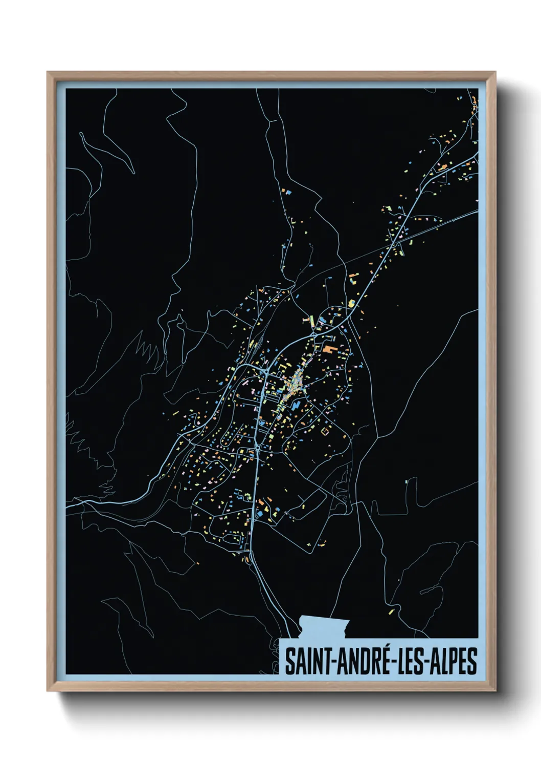 Une affiche de carte sur Saint-André-les-Alpes