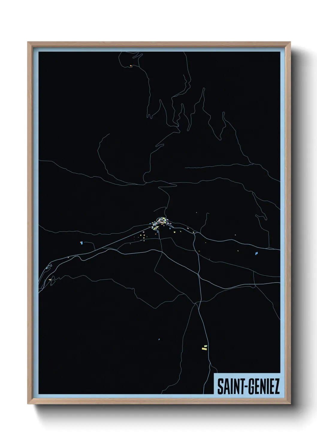 Une affiche de carte sur Saint-Geniez