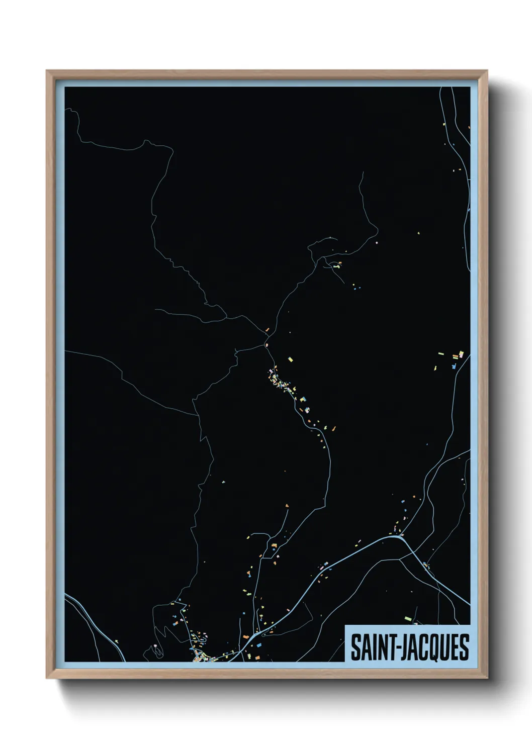 Une affiche de carte sur Saint-Jacques