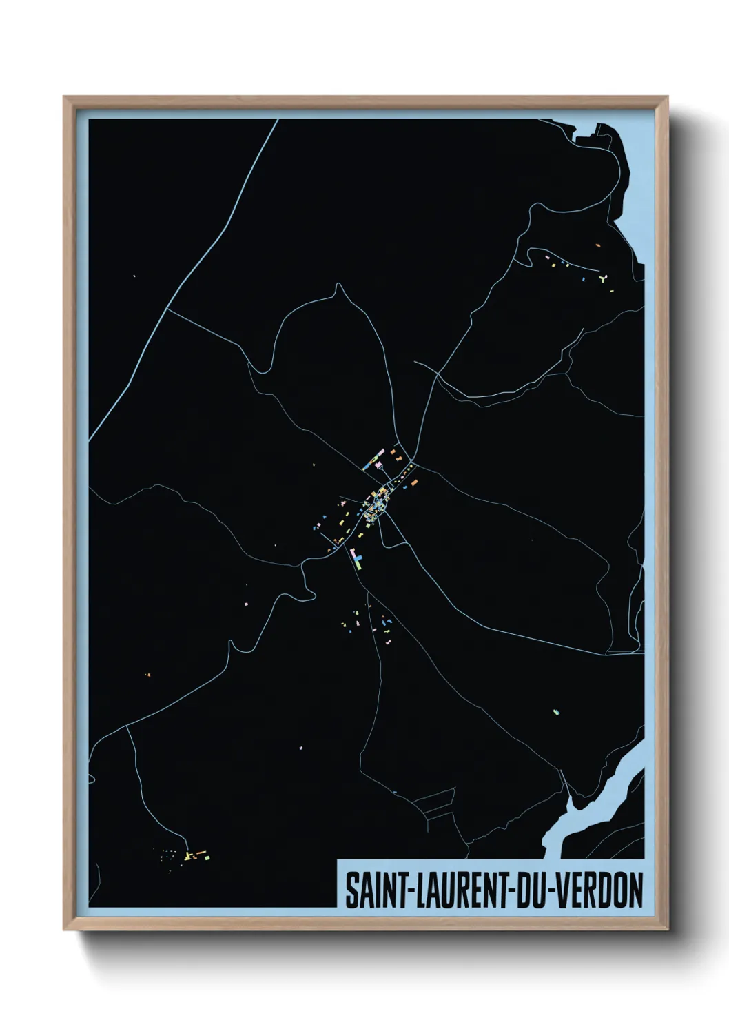 Une affiche de carte sur Saint-Laurent-du-Verdon