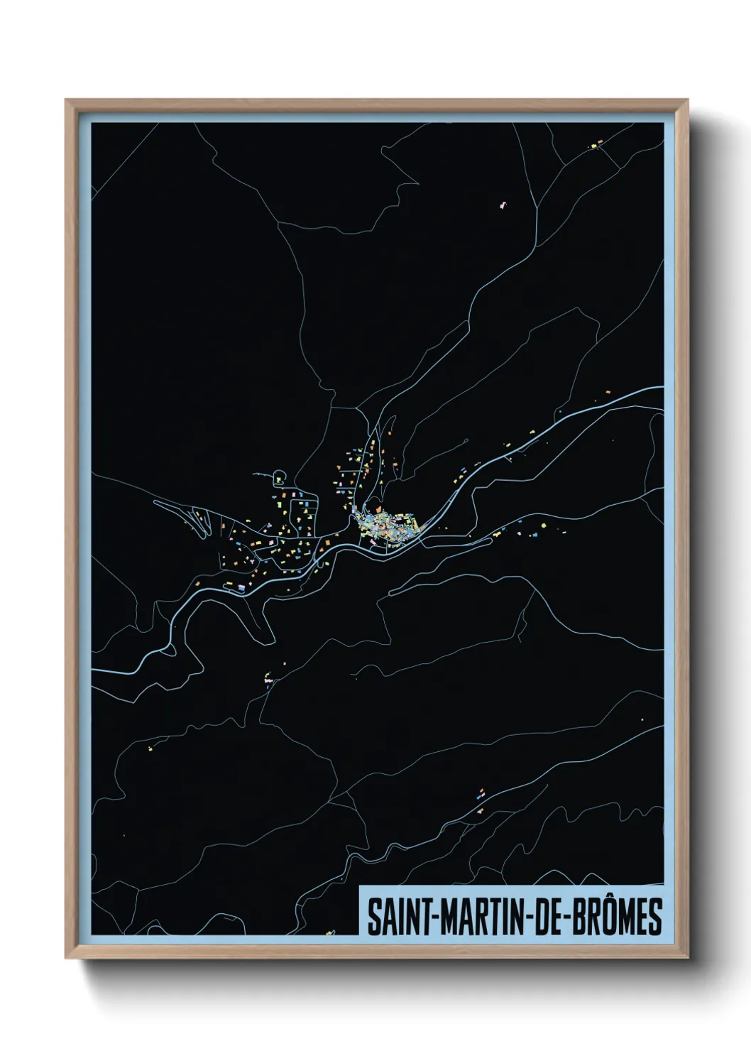 Une affiche de carte sur Saint-Martin-de-Brômes