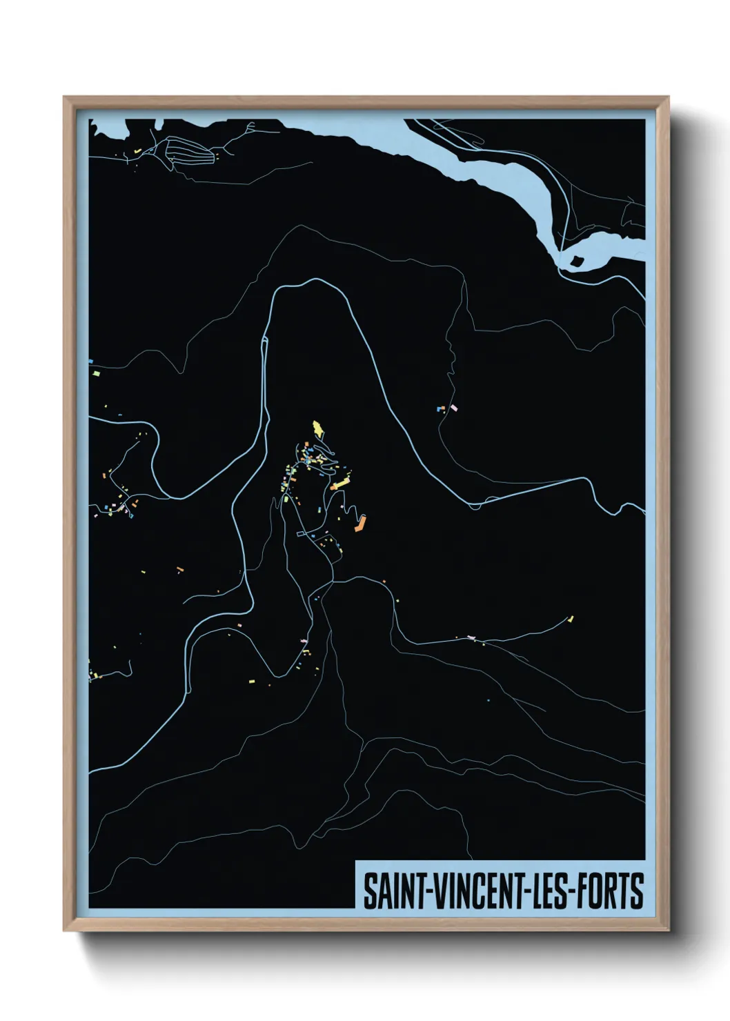 Une affiche de carte sur Saint-Vincent-les-Forts