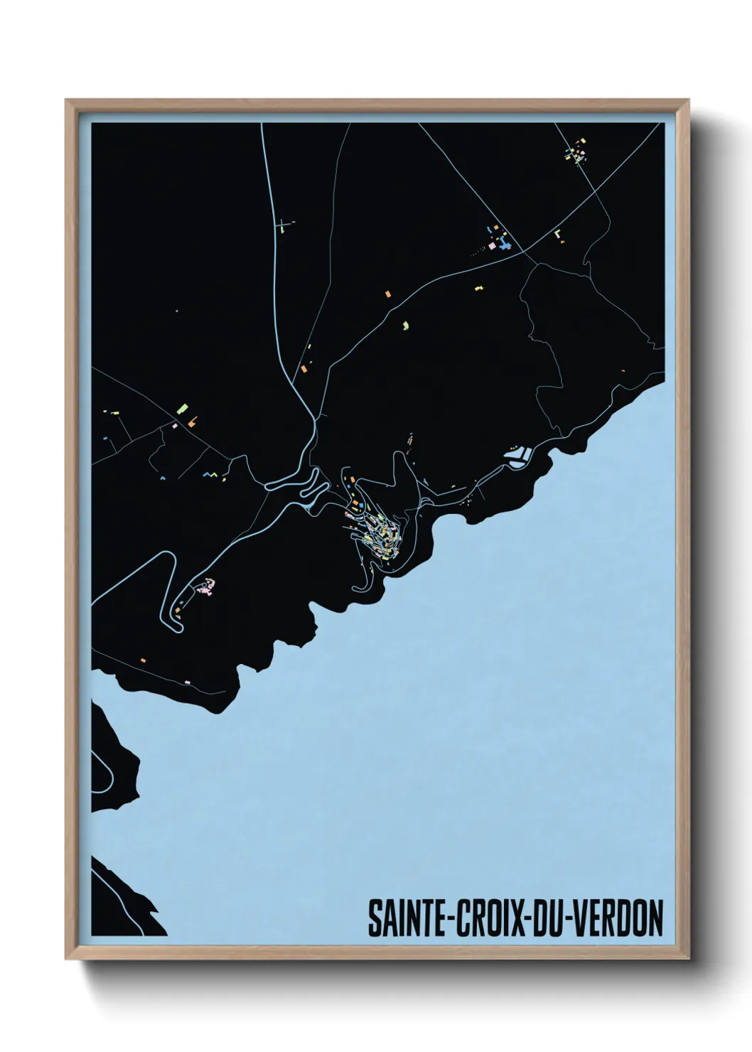 Une affiche de carte sur Sainte-Croix-du-Verdon