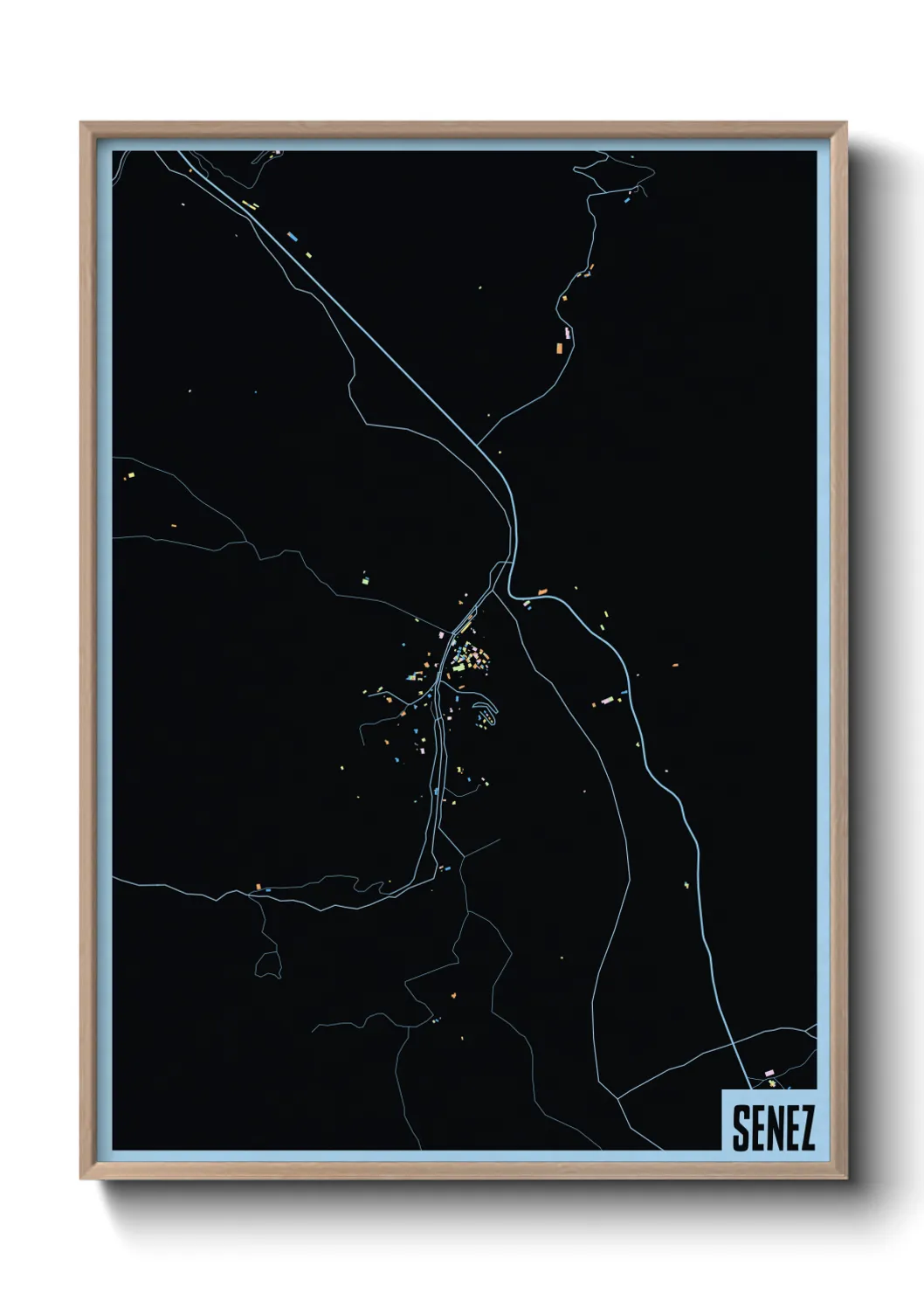 Une affiche de carte sur Senez