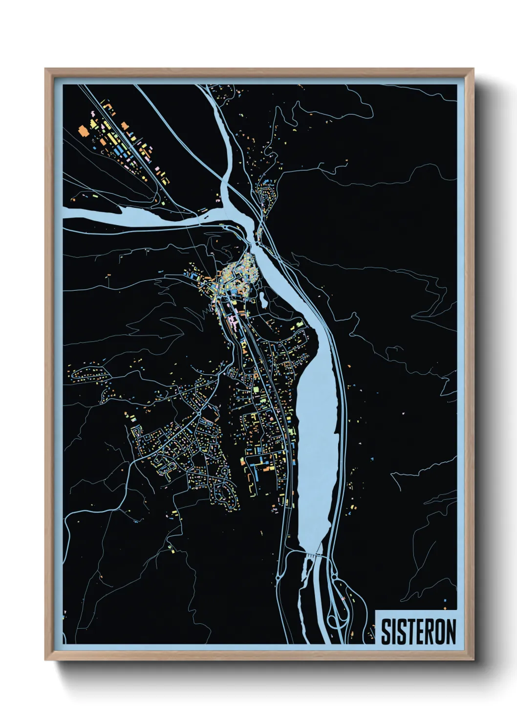 Une affiche de carte sur Sisteron