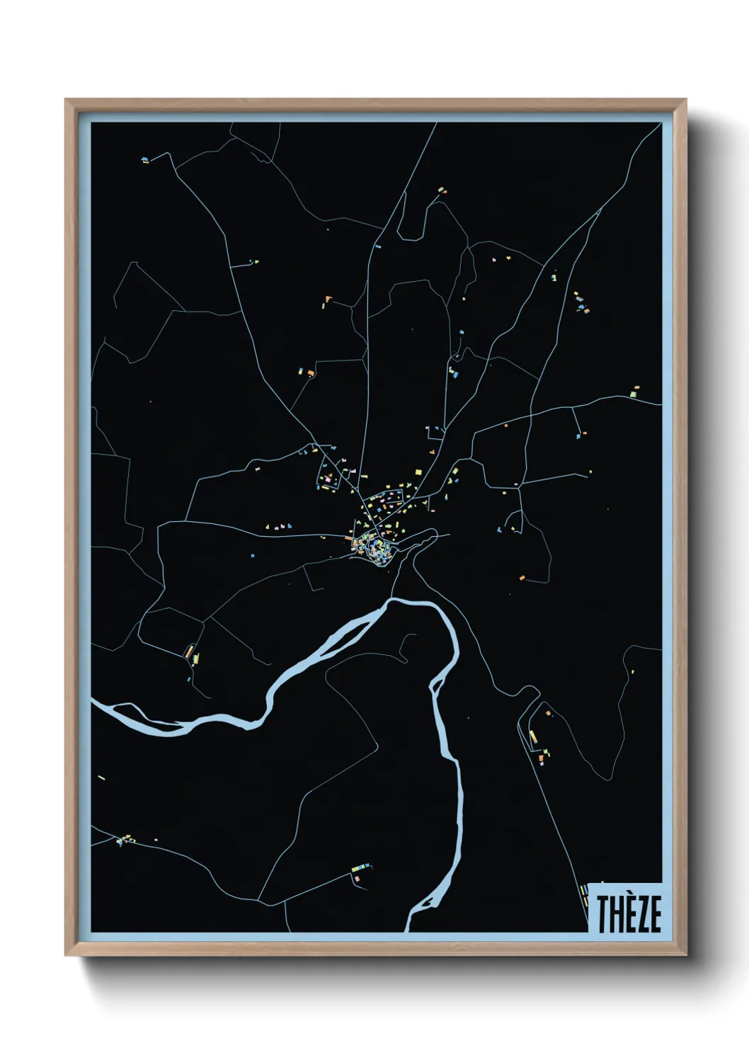 Une affiche de carte sur Thèze