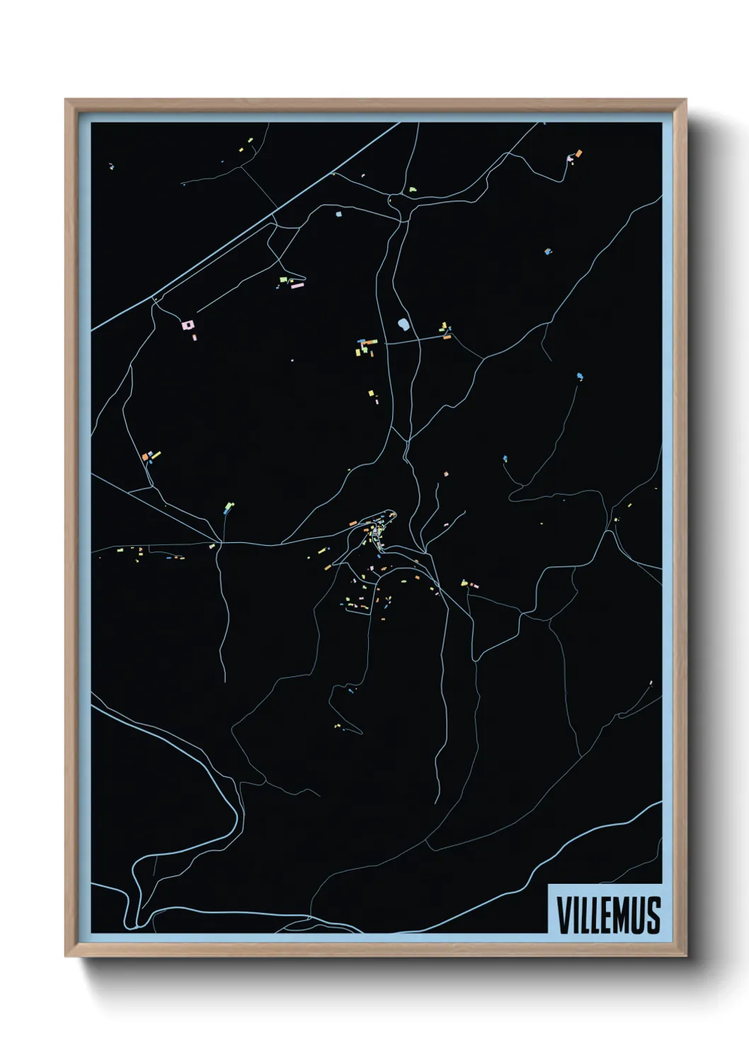 Une affiche de carte sur Villemus