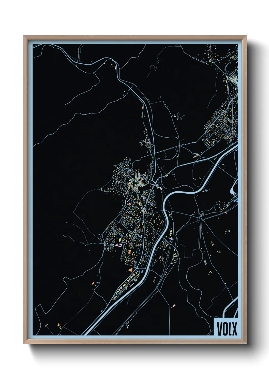 Une affiche de carte sur Volx