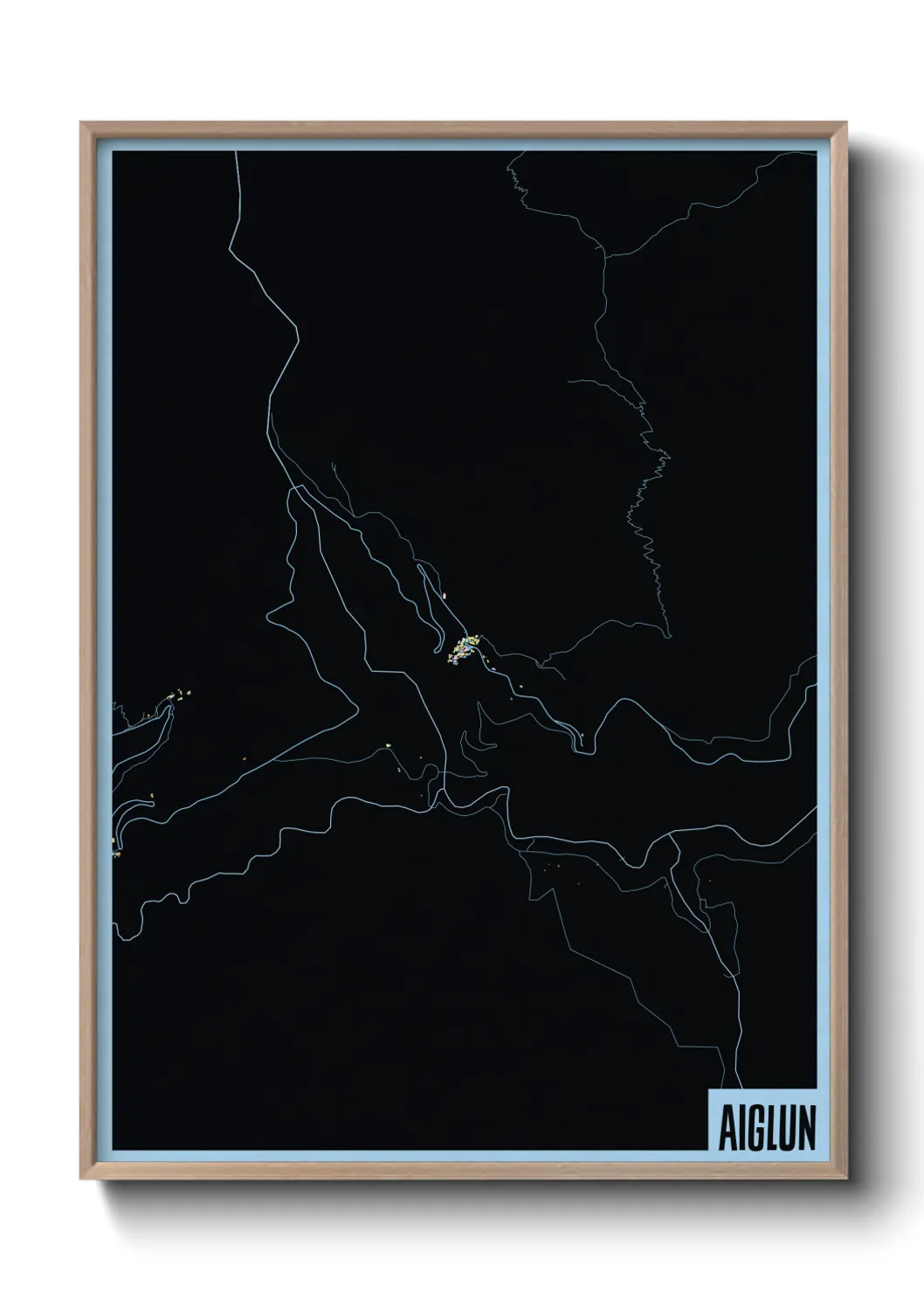 Une affiche de carte sur Aiglun