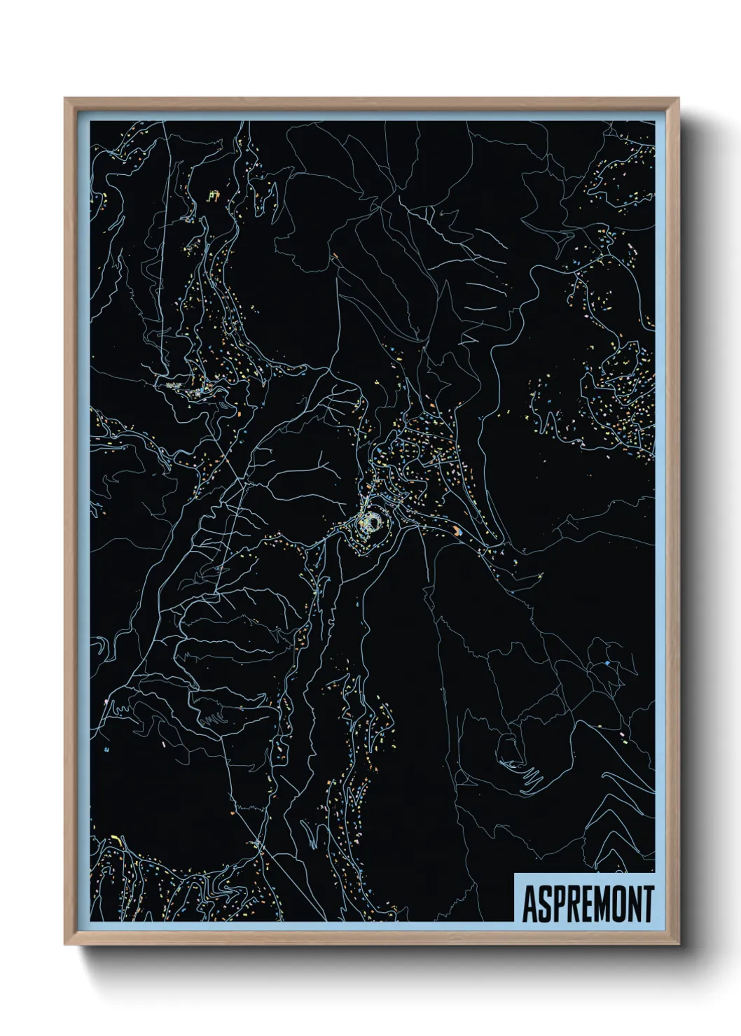 Une affiche de carte sur Aspremont