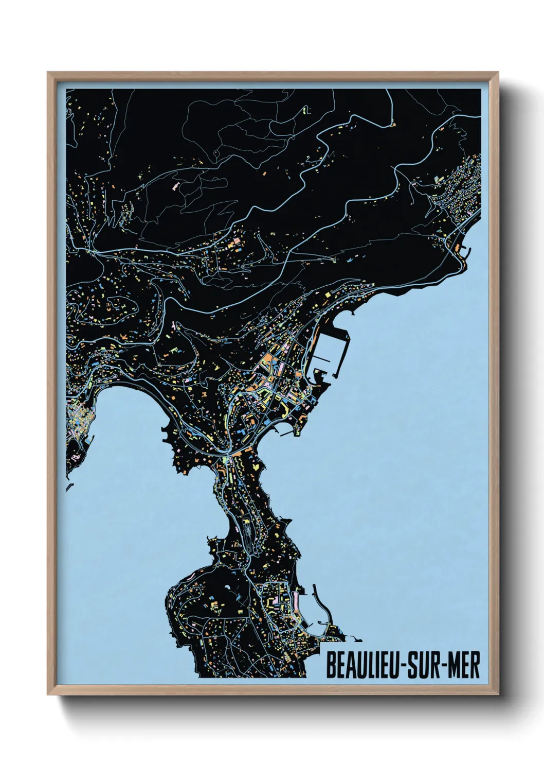 Une affiche de carte sur Beaulieu-sur-Mer