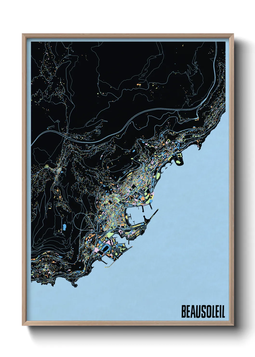 Une affiche de carte sur Beausoleil