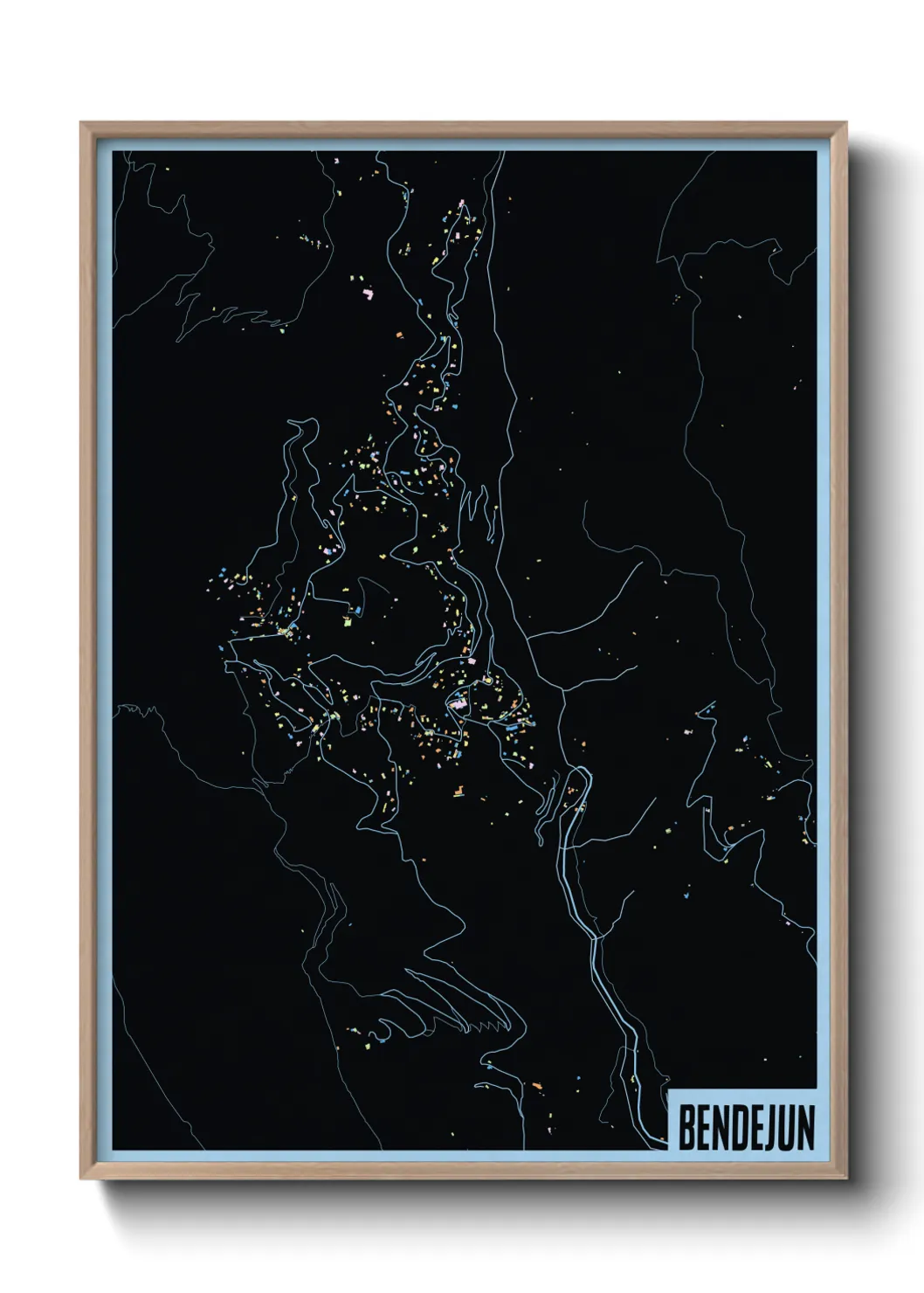 Une affiche de carte sur Bendejun