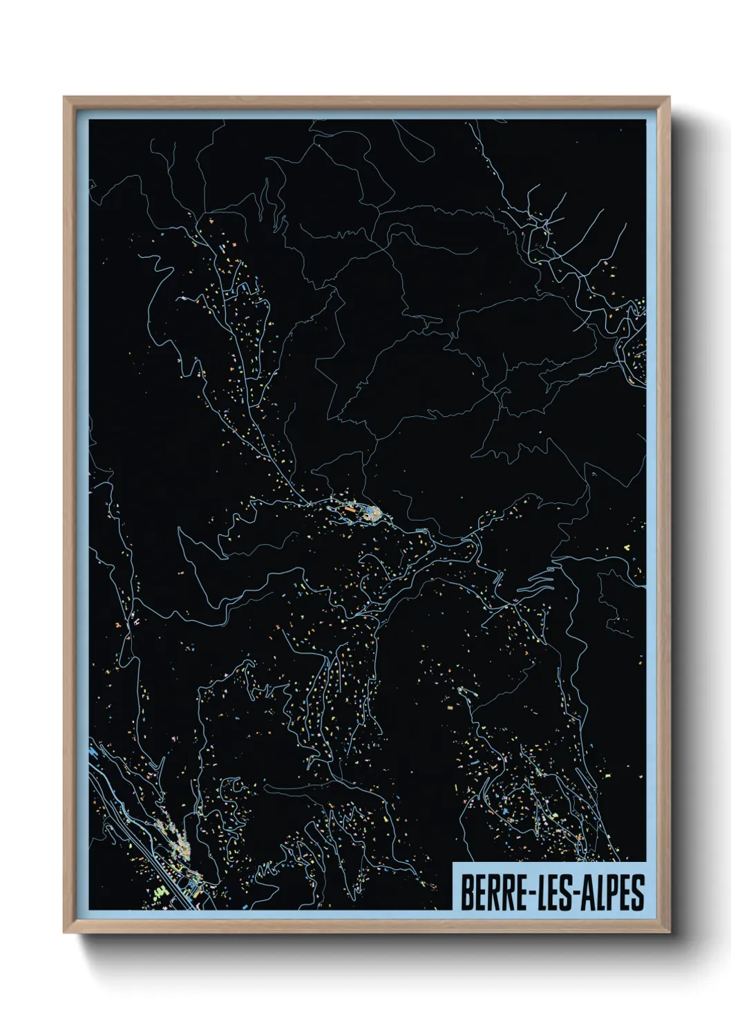 Une affiche de carte sur Berre-les-Alpes