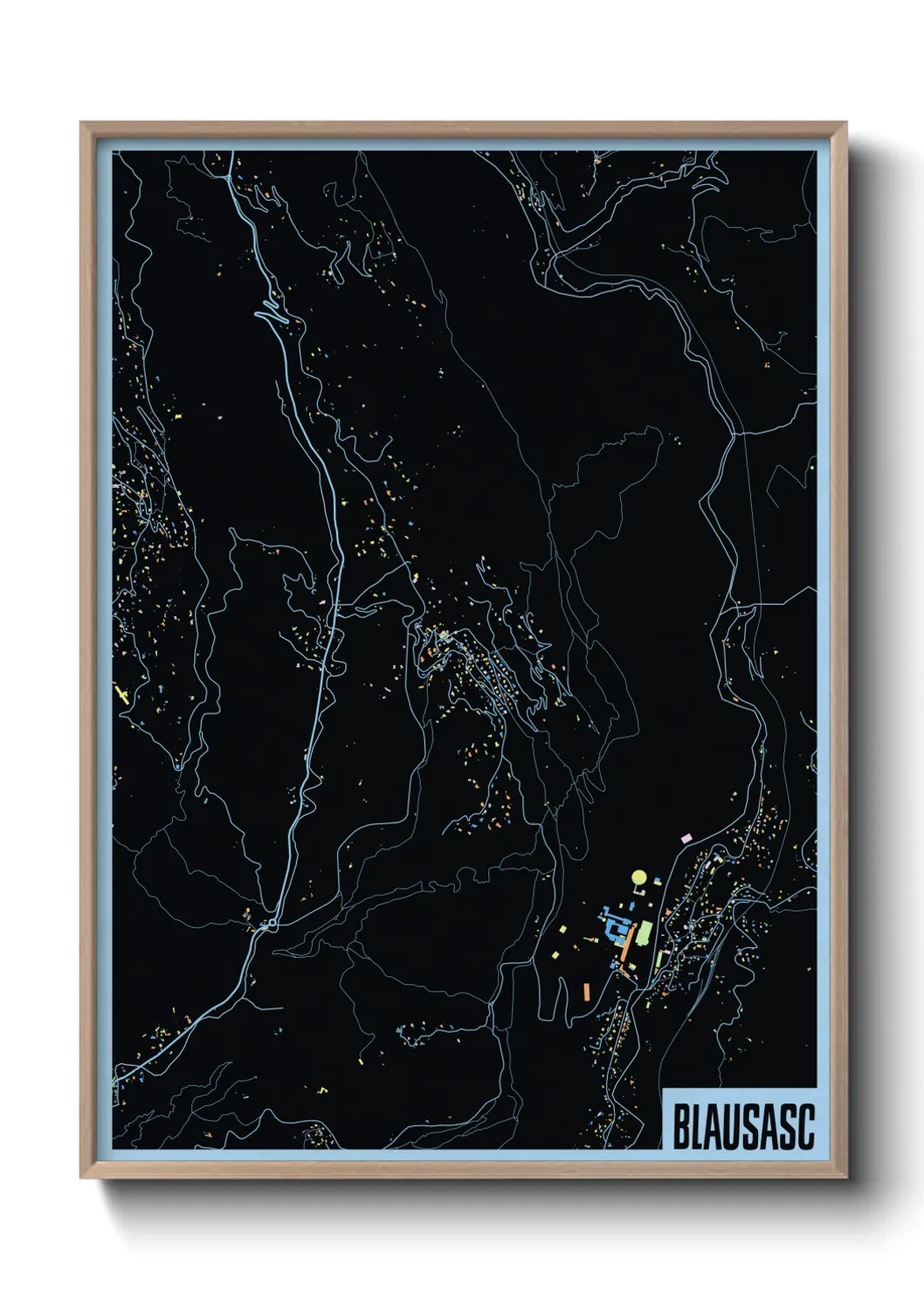 Une affiche de carte sur Blausasc