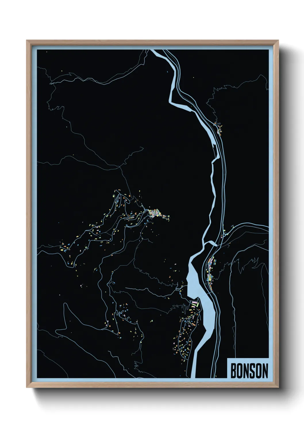 Une affiche de carte sur Bonson