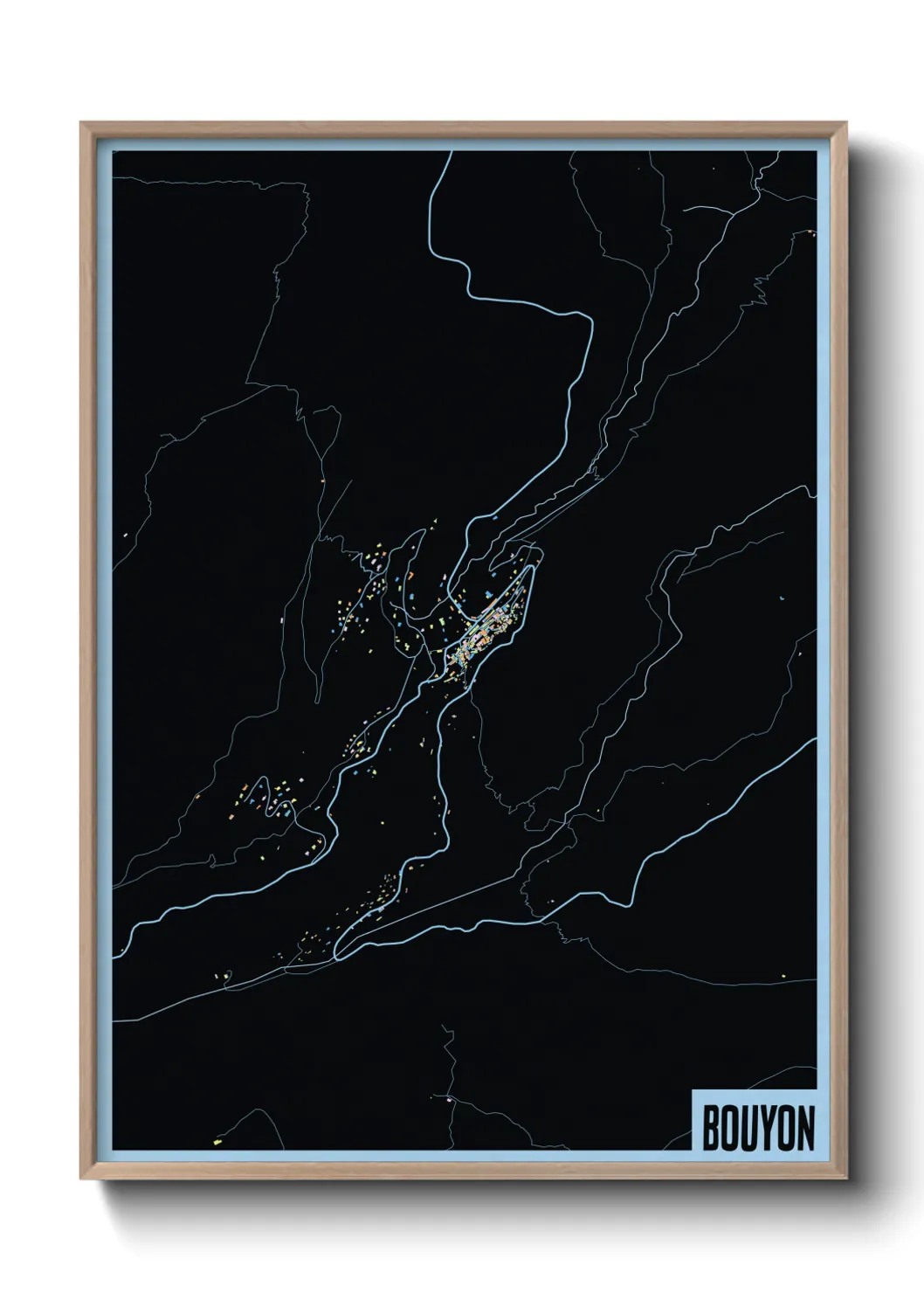 Une affiche de carte sur Bouyon