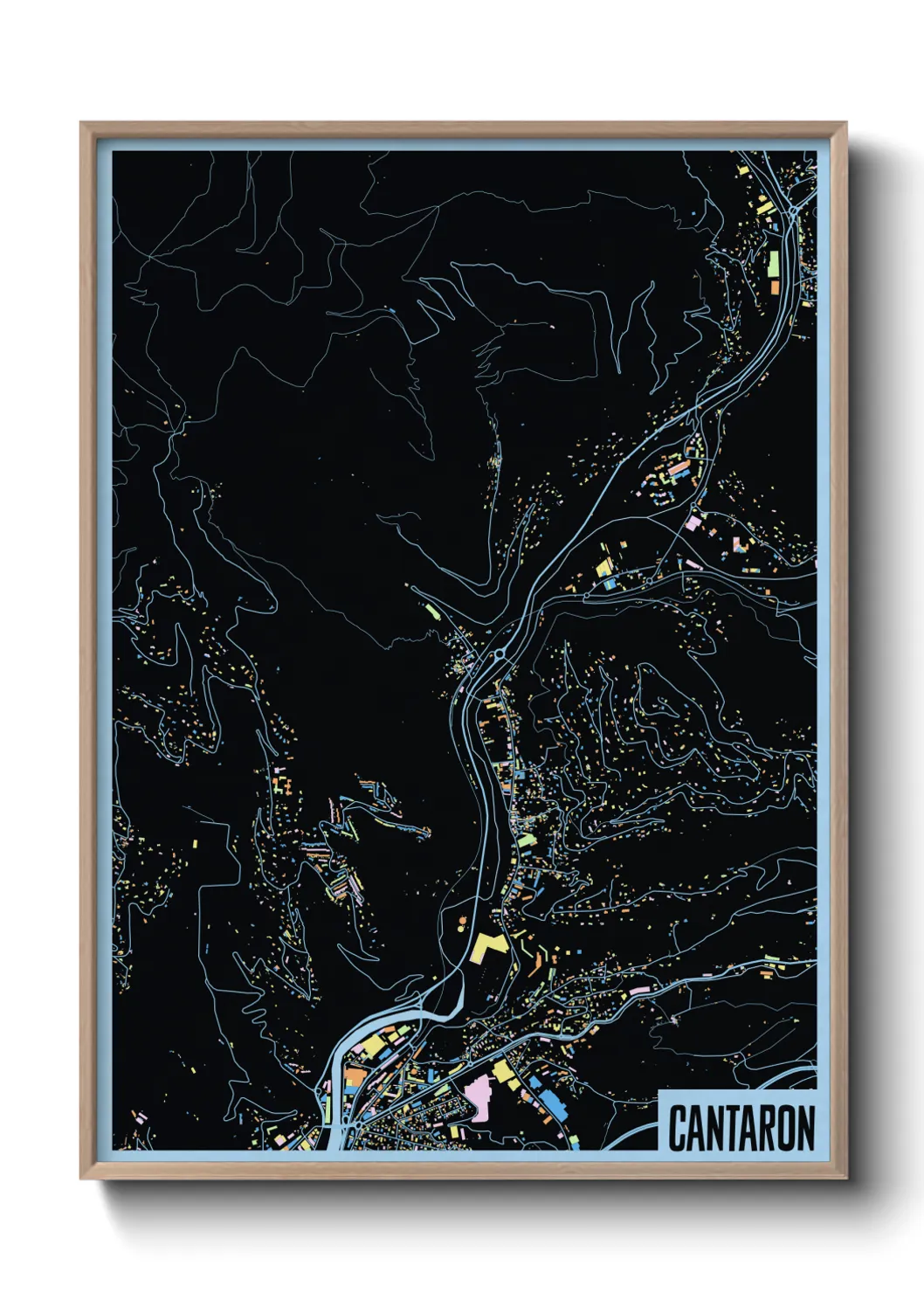 Une affiche de carte sur Cantaron