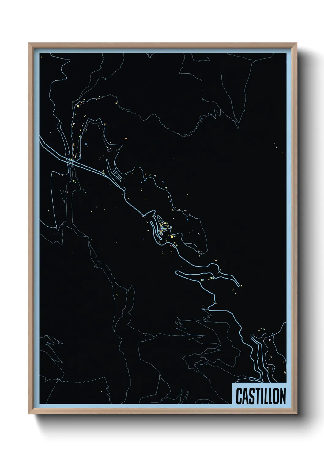 Une affiche de carte sur Castillon