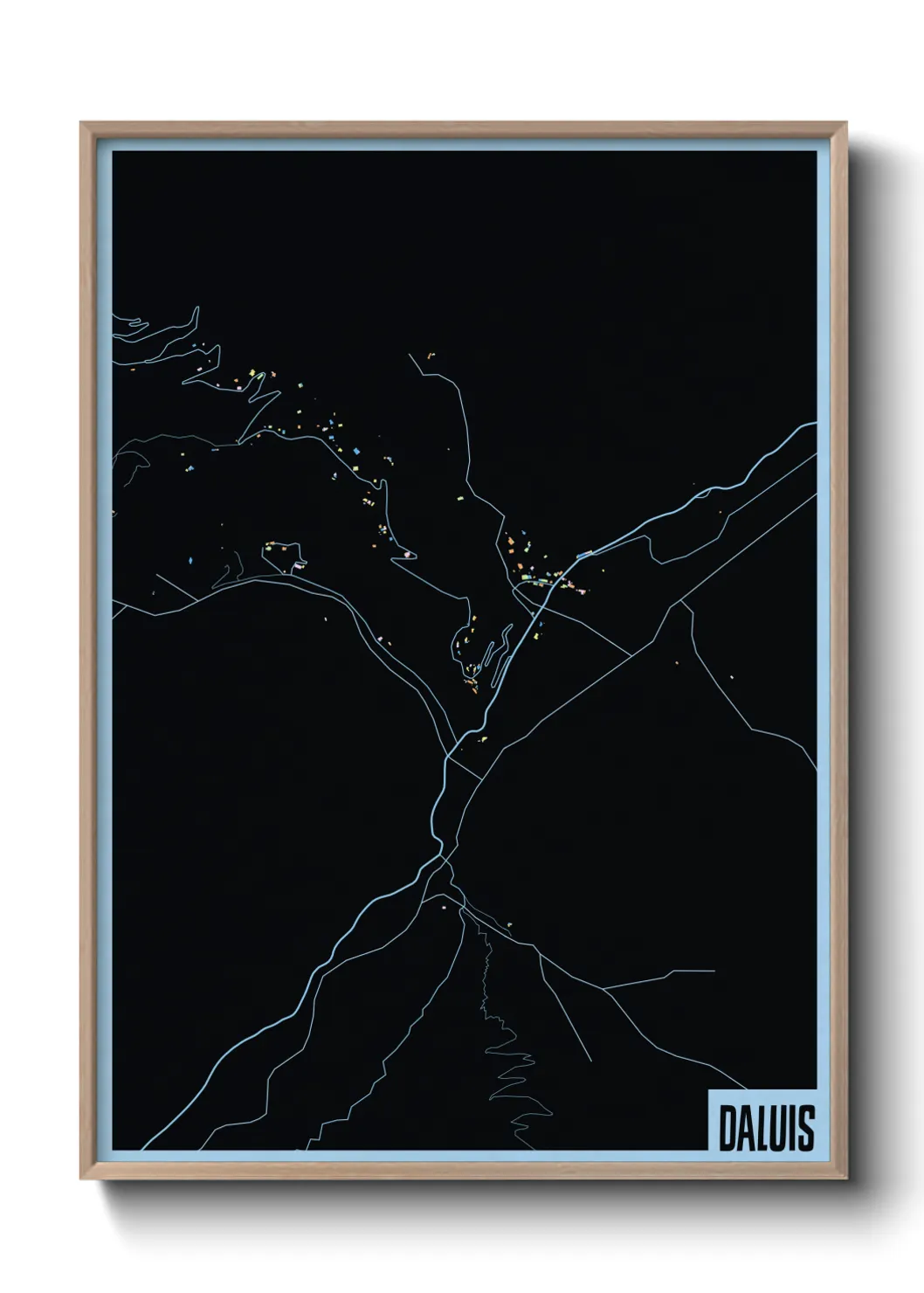 Une affiche de carte sur Daluis