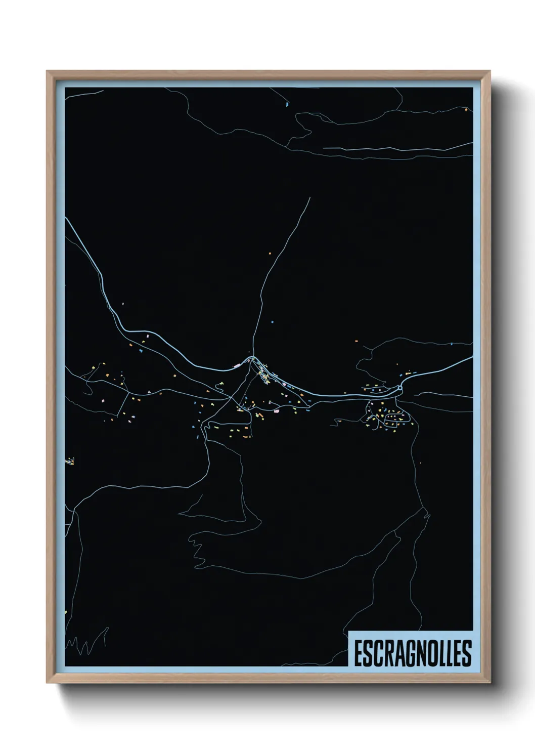 Une affiche de carte sur Escragnolles