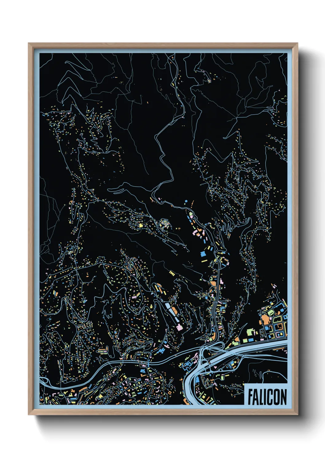 Une affiche de carte sur Falicon