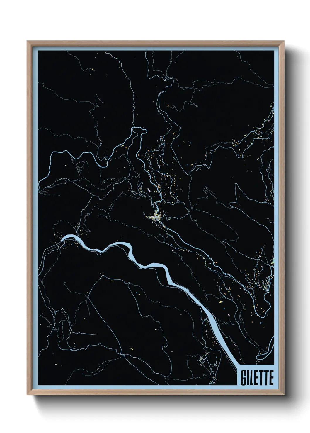 Une affiche de carte sur Gilette