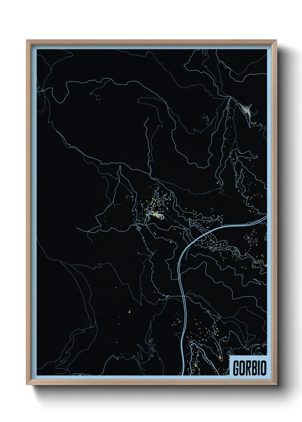 Une affiche de carte sur Gorbio