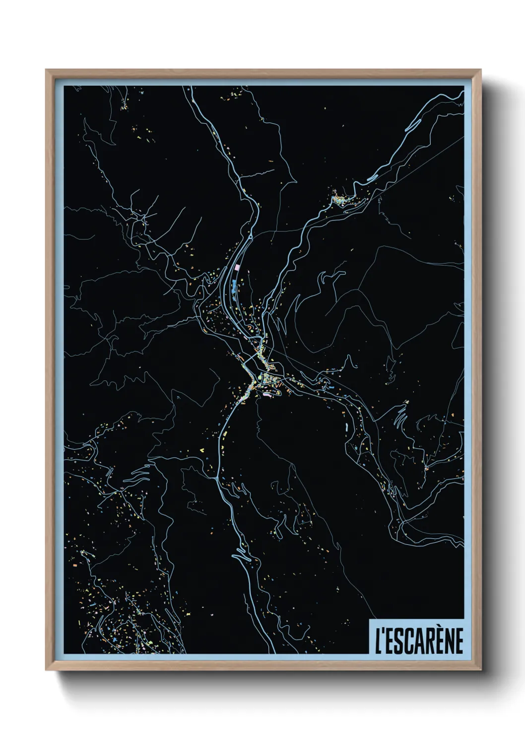 Une affiche de carte sur L'Escarène