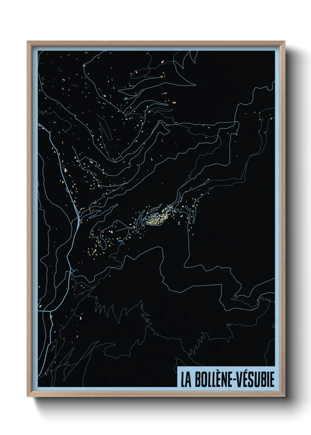 Une affiche de carte sur La Bollène-Vésubie