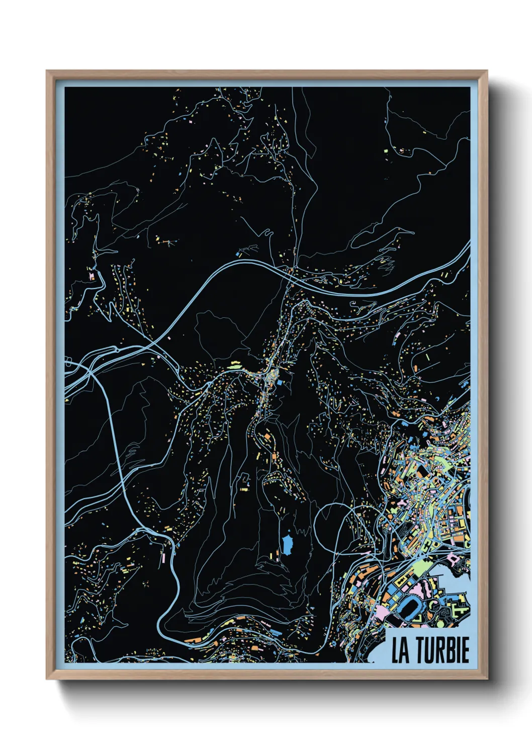 Une affiche de carte sur La Turbie